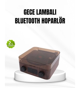 Bluetooth Hoparlörlü Gece Lambası Dijital Saat Ve Ambiyans Işığı Çok Amaçlı