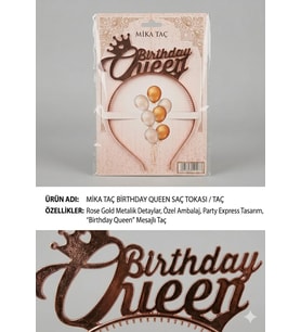 Mika Taç Birtday Queen - Rose Gold