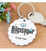 İsme Özel Bilgisayar Programcısı Papatya Anahtarlık