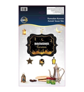 Ramazan Süsü Asmalı Tavan Süs Ramadan Karaem(130 x 33 cm) (Karışık)