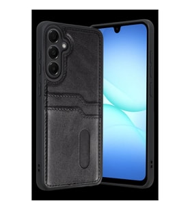 Samsung Galaxy A57 5g Sara Kartvizitli Deri Kılıf - Siyah