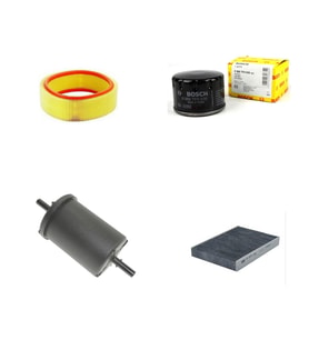 Bosch Filtre Bakım Seti Renault Clio II 1.4 Benzinli 1998-2004 Yuvarlak Filtre Hava + Yağ F + Yakıt F. + Polen Sardes
