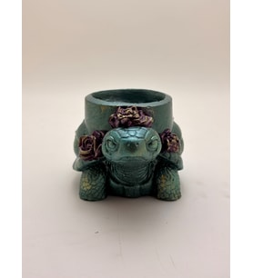 Kaplumbağa tealight mumluk - balmumu mum hediyeli