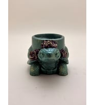 Kaplumbağa tealight mumluk - balmumu mum hediyeli