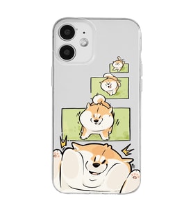 Iphone 12 Uyumlu Sevimli Köpek Tasarımlı Şeffaf Telefon Kılıfı