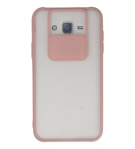 Newface Samsung Galaxy J7 Kılıf Palm Buzlu Kamera Sürgülü Silikon - Pembe