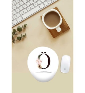 Çiçekli Ö Harfi Desenli Bilek Destekli Mouse Pad