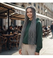 Afrika Örgüsü Ve Rasta İçin Sen / Orta Ton Gri