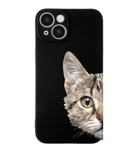 Apple iPhone 14  Lansman Kılıf Catface  Tasarımlı Altı Kapalı İçi Kadife Kaplı  Kapak (Şeffaf)