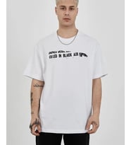 Erkek Kısa Kol Yazlık Tişört Bisiklet Yaka Baskılı Oversize T-Shirt - Beyaz