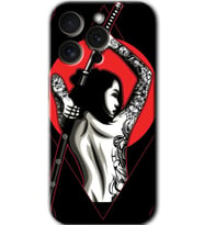 iPhone 15 Pro Uyumlu Kılıf HD Desen Baskılı Arka Kapak - Samurai Girl