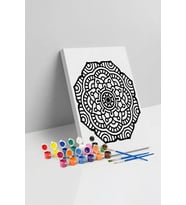 Kalın Çizgili Mandala Tuval Boyama Seti 40x50 cm
