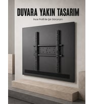Sabit Televizyon Askı Aparatı 50"-95" İnce Profil Sağlam Metal Tv Duvar Braketi