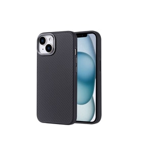 Apple iPhone 14 Uyumlu Kılıf M-safe Şarj Özellikli Karbon Fiber Görünümlü Zore Troy Kapak (Siyah)