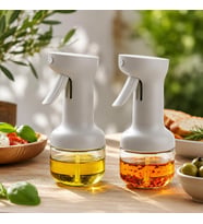 2’li 280 ml Cam Sprey Yağlık Seti, Tetikli Püskürtmeli Yağ ve Sirke Şişesi, Salata Mutfak ve Airfryer Kullanımına Uygun