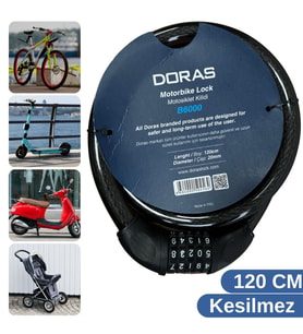 Doras Bisiklet Elektrikli Scooter Mobilet Bebek Arabası Çelik Kesilmez Şifreli Kilit B6000