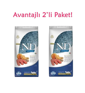 ND Düşük Tahıllı Somon Balıklı Ve Portakallı Kısırlaştırılmış Yetişkin Kedi Maması 10 Kg ( 2 Adet ) (Renksiz)