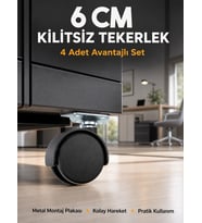 Masa ve Koltuk İçin Kilitsiz Tekerlek Seti 6 cm