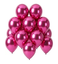 Fuşya Renk Lateks krom Balon (30 cm) - 12 Adet