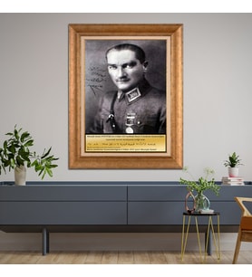 Altın Varaklı Paspartulu Çerçeveli Tablo hb1553
