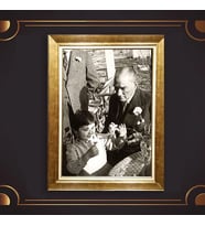Özel Seri Paspartulu Çerçeveli Atatürk Tablo l355 (Gold)