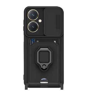 Vivo Y27 Kılıf Zuma Kartvizitli Yüzüklü  - Siyah