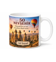 Nevşehir Plakalı Kapadokya Peri Bacaları Sıcak Hava Balonu Turizm Kupa Bardak Hediye