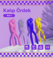 PICKSELL 4 Adet Kartopu Ördek Şekillendirici (Sarı, Pembe, Mavi, Şeffaf)