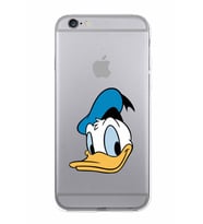 Apple iPhone 6 Uyumlu Kamera Korumalı Tıpalı Kapak Donald Duck TasarımlıŞeffaf Kılıf