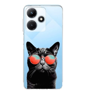 PrintiFy İnfinix Hot 30i ile Uyumlu Kedi 3 Kamera Korumalı Şeffaf Kılıf