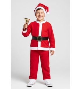 Erkek Çocuk 4'lü Noel Elbise (Üst+Alt+Şapka+Kemer) 12418 MODANINO (Kırmızı)