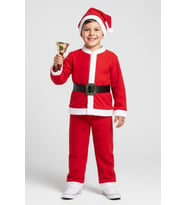 Erkek Çocuk 4'lü Noel Elbise (Üst+Alt+Şapka+Kemer) 12418 MODANINO (Kırmızı)