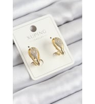 Xuping Zirkon Taşlı Damla Model Gold Renk Kadın Küpe (Altın)