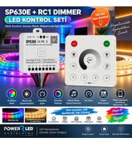 SP630E ve RC1 Pixel Şerit Led Denetleyici 5 Kanal RGBW+WW 5V-24V 12A Set Kumanda