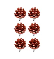 Yılbaşı Çam Ağcı Süsü Kırmızı Kozalak 4 cm 6'lı