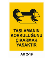 TAŞLAMANIN KORKULUĞUNU ÇIKARMAK YASAKTIR İŞ GÜVENLİĞİ UYARI LEVHASI 1 ADET PVC 21 X 29CM