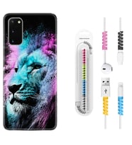 Samsung A02S A03S A10 A12 A13 A21S A22 Kılıf Kablo Koruma Spiral Silikon Pink Blue Leon 1603
