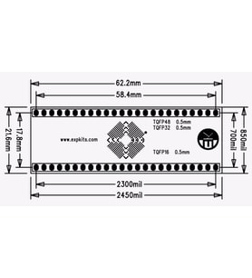 0.5MM TQFP-2 PCB - TQFP16 TQFP32 TQFP48 Proto Pcb Pertenaks Devre