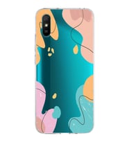 Xiaomi Redmi 9A Uyumlu Kapak Karışık Renkler Tasarımlı Şeffaf Silikon Kılıf