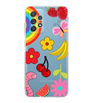 PrintiFy Samsung Galaxy A52 ile Uyumlu Water Color 5  Kamera Korumalı Şeffaf  Kılıf