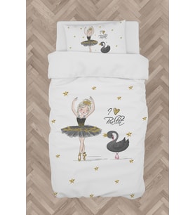 MEKTA HOME BEBEK VE ÇOCUK ODASI Balerin Kız ve Kuğu Desenli Nevresim Takımı