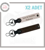Pudra-Koyu Kahve, Üstünde Özel İsim ve Plaka Yazılı Motosiklet Anahtarlığı, Arkadaşa Özel Hediye