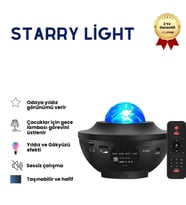 Starry Light Yıldızlı Atmosfer Işık Projektörü – Çok Renkli Gökyüzü Efekti, Ay ve Nebula Yansıtma, Uzaktan Kumandalı Ortam Gece Lambası