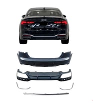 Audi A5 2020 ve Sonrası Arka Tampon Seti S-Line (Gri Detay)