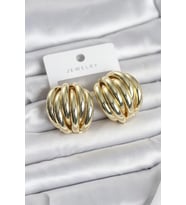 Pirinç Gold Renk Vintage Kadın Küpe