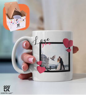 Kişiye Özel Love You Yazılı Fotoğraf Baskılı Premium Porselen Kupa - GDTK-901021