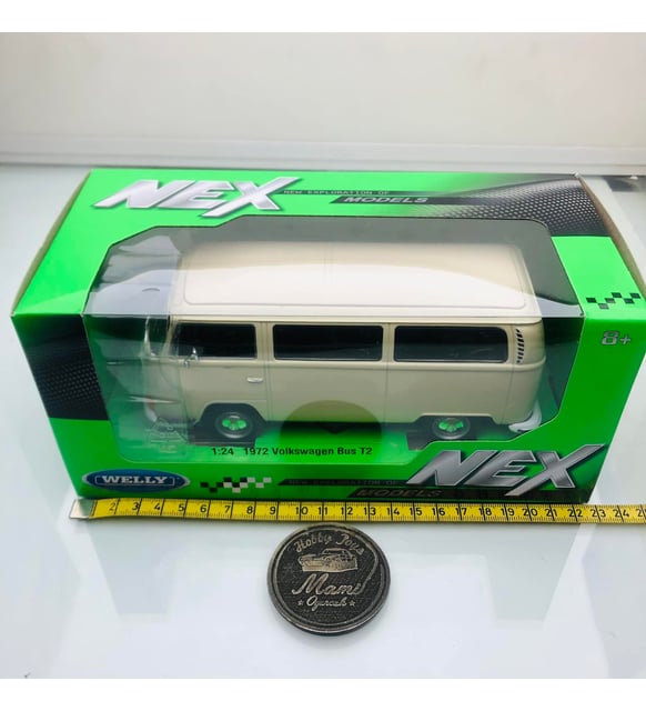 1972 Volkswagen VW T2 Bus Beige 1:24 Ölçek Welly Marka