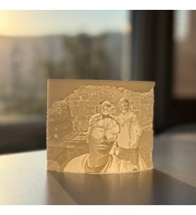 Kişiye Özel Resimli & Yazılı Anı Magneti - 3D Baskı (DIŞ BÜKEY) (Tatlı Gri)