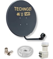 cm Çanak Anten Dörtlü Lnb 25 Metre Kablo 2 F Connektör
