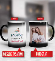 İngilizce Öğretmenine Hediye İngilizce Öğretmeni Kupa Bardak Sihirli Fotoğraflı